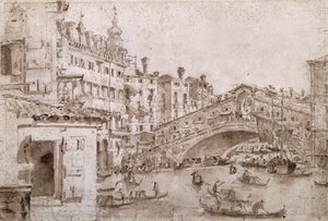 De Rialtobrug, Venetië door Francesco Guardi